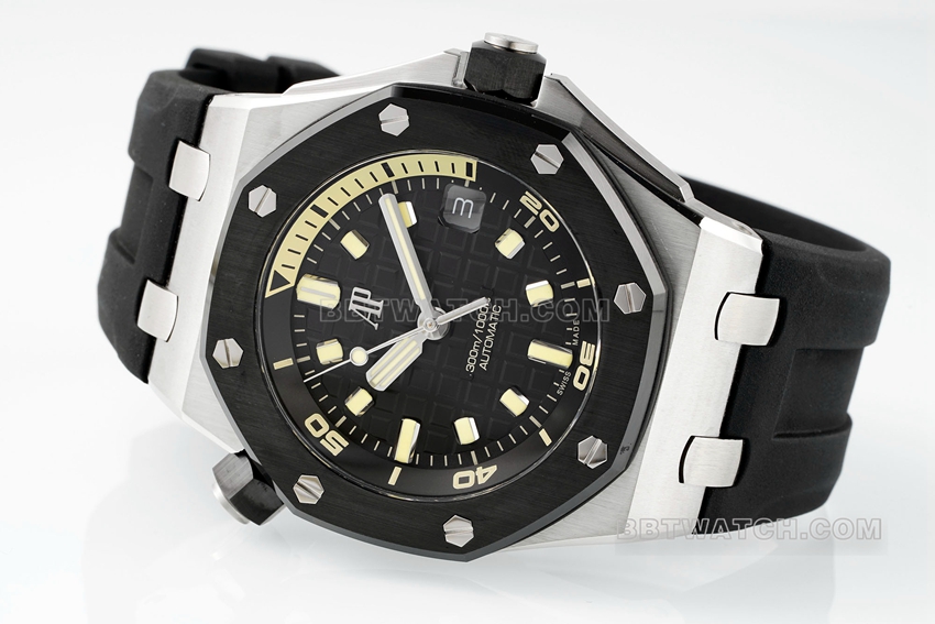 APS factory Audemars PiguetRoyal Oak offshore top-tier 1:1super cloneblack dial rubber model 15720CN.OO.A002CA.01front live photo
