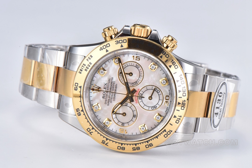 Factory C Rolex Daytonatop-tier mother-of-pearl gold steel bracelet model m116503-0007 front live photo