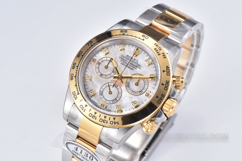 Factory C Rolex Daytonatop-tier mother-of-pearl gold steel bracelet model m116503-0007 front live photo