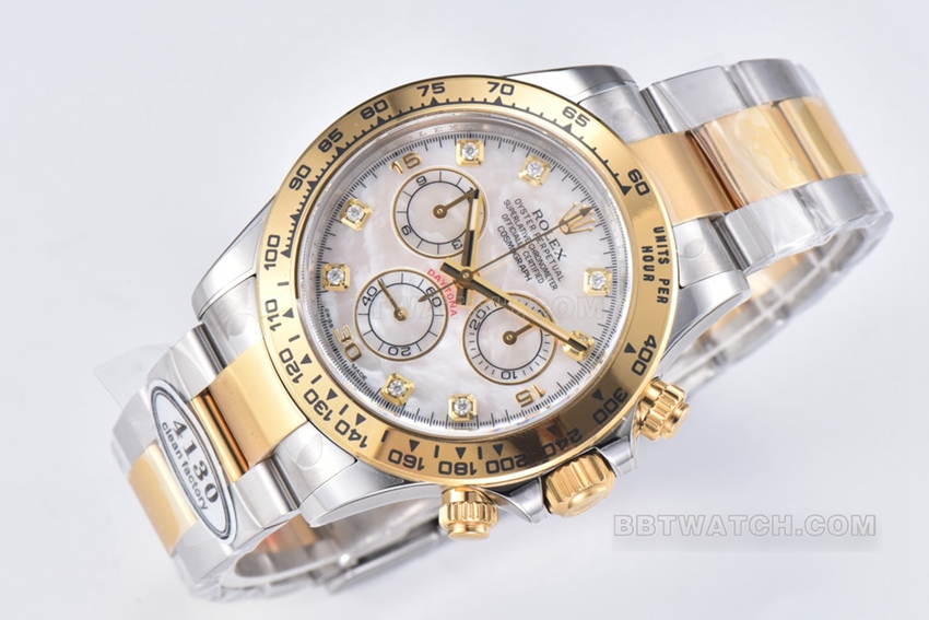 Factory C Rolex Daytonatop-tier mother-of-pearl gold steel bracelet model m116503-0007 front live photo