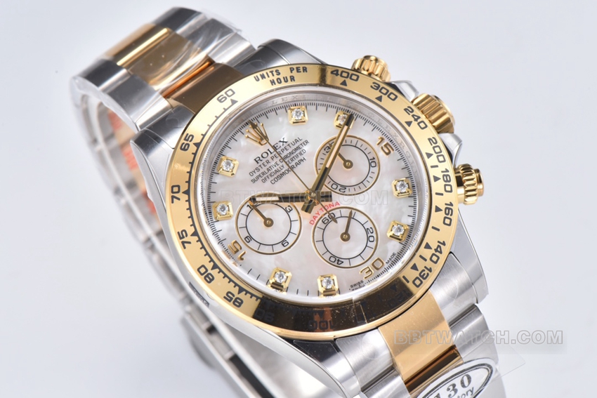 Factory C Rolex Daytonatop-tier mother-of-pearl gold steel bracelet model m116503-0007 front live photo