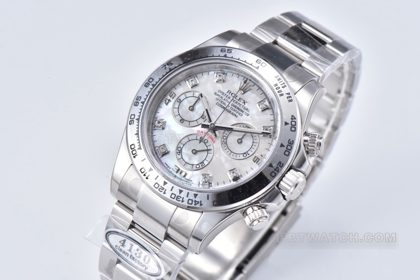 Factory C Rolex Daytona1:1super mother-of-pearl plate steel bracelet model m116509-0064front live photo