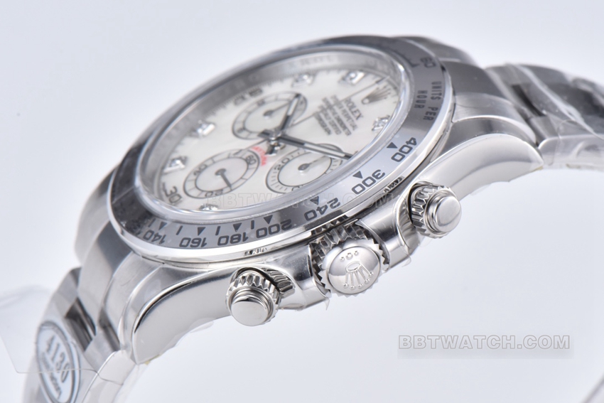 Factory C Rolex Daytona1:1super mother-of-pearl plate steel bracelet model m116509-0064side live photo