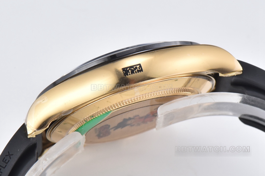 C Factory RolexDaytona1:1super clonewhite dialyellow gold rubber model m116518ln-0041side live photo