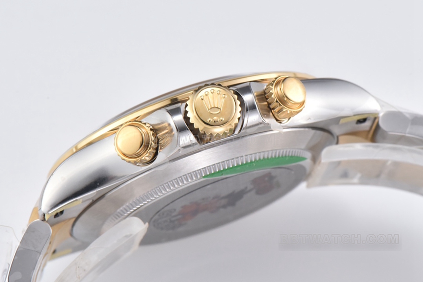 C Factory Rolex Daytona1:1top-tier replicawhite dial gold steel bracelet model m116503-0001side live photo