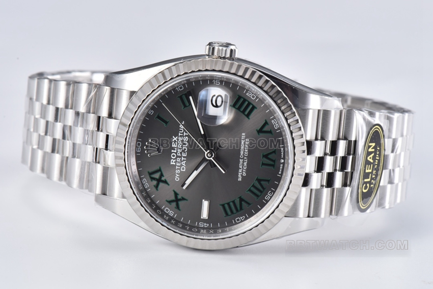 C Factory Rolex-Datejust top slate grey dial 36mm Jubilee bracelet m126234-0045 front actual photo