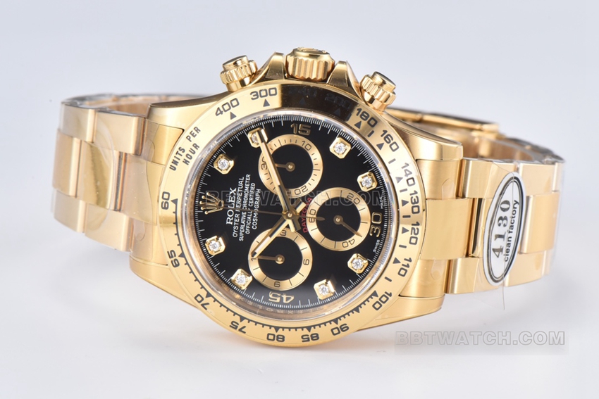 Factory C Rolex Daytonatop-tier replicablack dialyellow goldsteel bracelet model m116508-0016front live photo