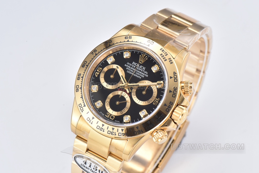 Factory C Rolex Daytonatop-tier replicablack dialyellow goldsteel bracelet model m116508-0016front live photo