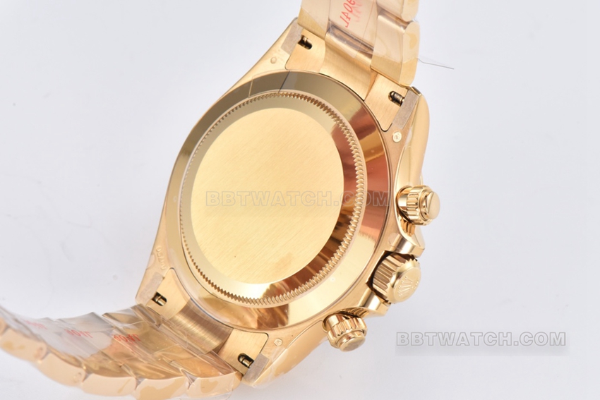 C factory Rolex Daytonatop-tier replicablack dialyellow goldsteel bracelet model m116508-0016caseback live photo