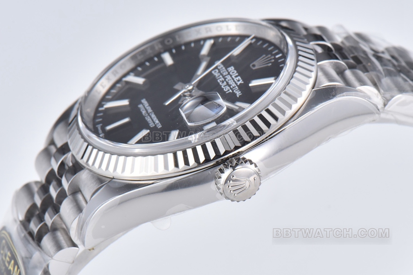 C factory Rolex log 1:1top-tier replicablack dial36mm five grid link m126234-0015side live photo