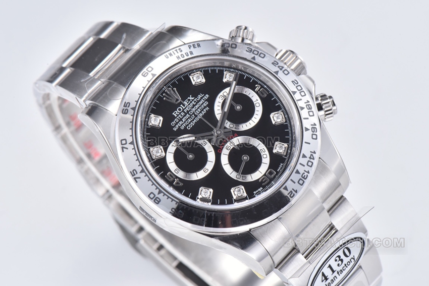 Factory C Rolex Daytonatop-tier 1:1high-quality replicablack dialsteel bracelet model m116509-0055front live photo