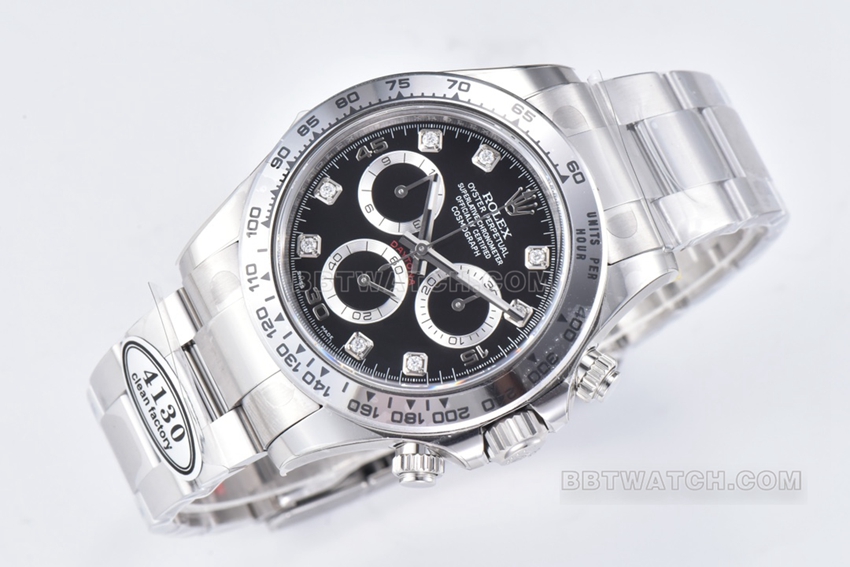 Factory C Rolex Daytonatop-tier 1:1high-quality replicablack dialsteel bracelet model m116509-0055front live photo