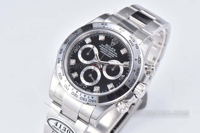 Factory C Rolex Daytonatop-tier 1:1high-quality replicablack dialsteel bracelet model m116509-0055front live photo