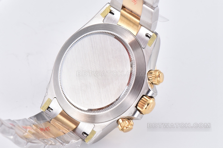 Factory C Rolex Daytonatop-tier 1:1super cloneblack dial gold steel bracelet model m116503-0011caseback live photo