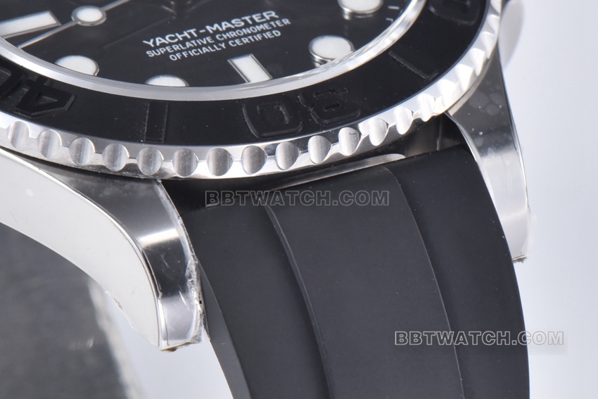 C Factory Rolex Yacht-Master Top Black Dial Rubber Strap M226659-0002 Front Real Shot Photo
