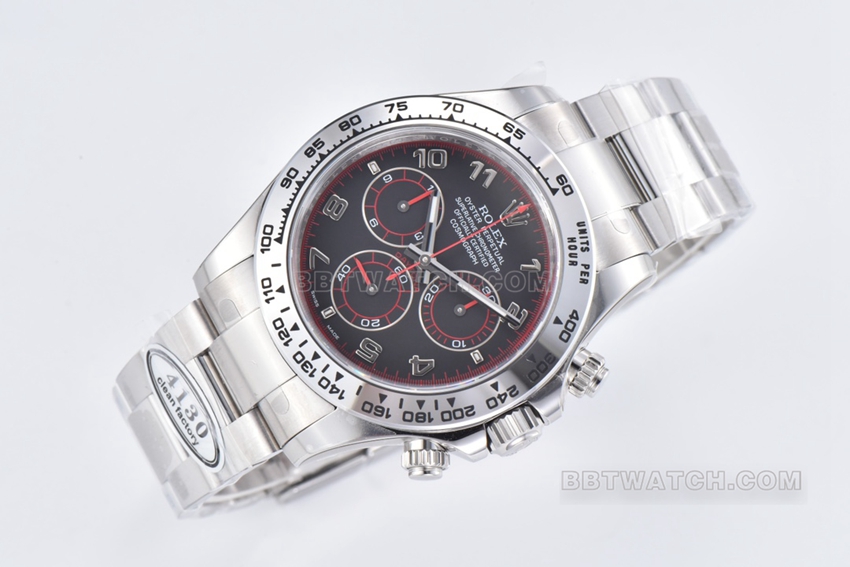 Factory C Rolex Daytona1:1super cloneblack dialsteel bracelet model 116509-78599front live photo