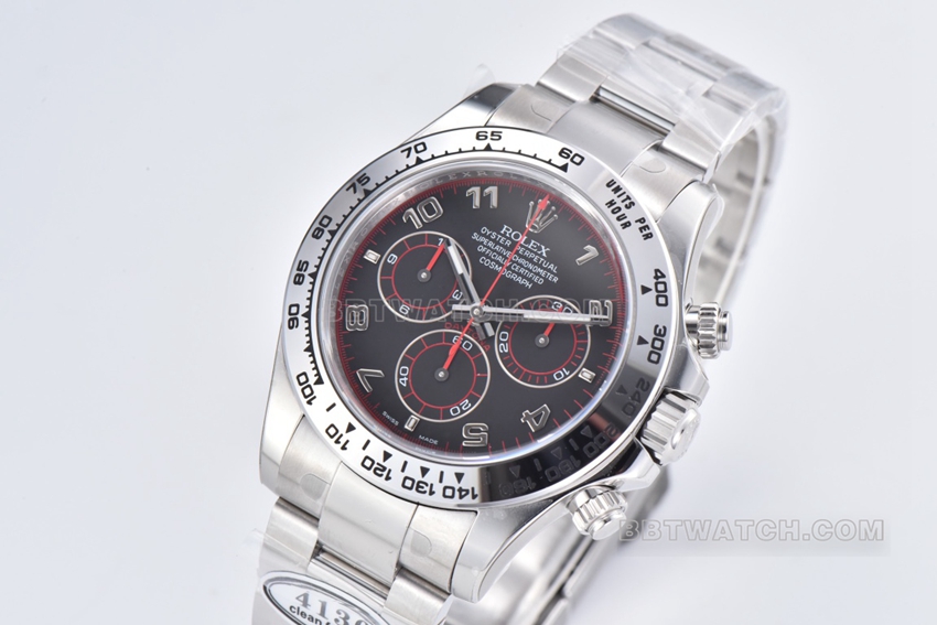 Factory C Rolex Daytona1:1super cloneblack dialsteel bracelet model 116509-78599front live photo