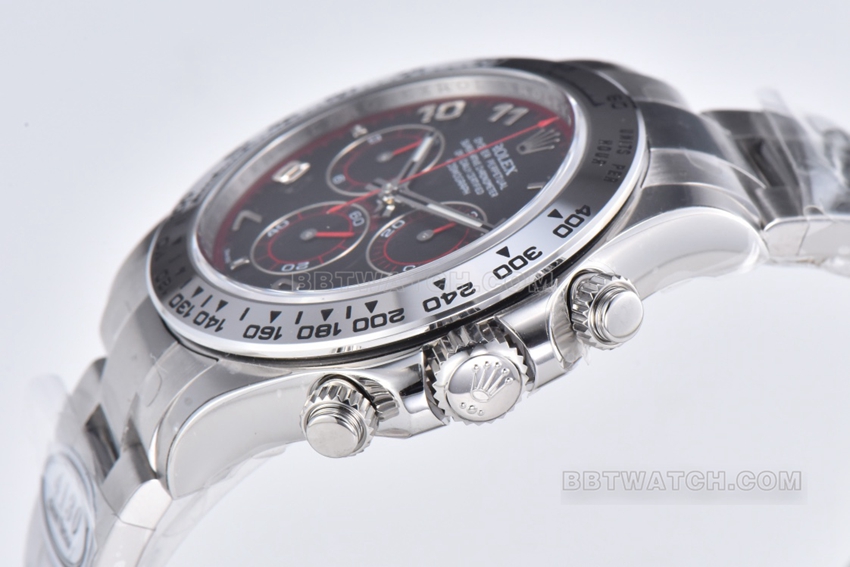 C Factory Rolex Daytona1:1super cloneblack dialsteel bracelet model 116509-78599side live photo