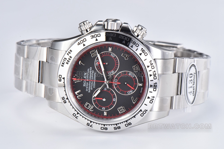 Factory C Rolex Daytona1:1super cloneblack dialsteel bracelet model 116509-78599front live photo