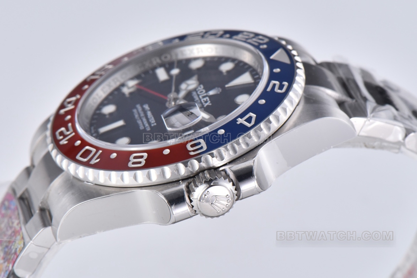 Factory C RolexGMT-Master1:1super cloneblue dialPepsi bezelm126719blro-0003side live photo