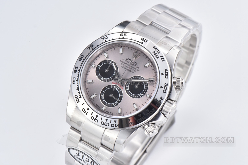 Factory C Rolex Daytona1:1super silver gray plate steel bracelet model m116509-0072front live photo
