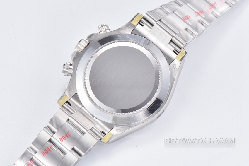 Factory C Rolex Daytona1:1super silver gray plate steel bracelet model m116509-0072caseback live photo