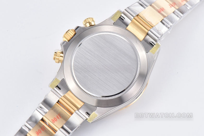 C factory RolexDaytonasuper cloneblack dial gold steel bracelet model m116503-0004caseback live photo