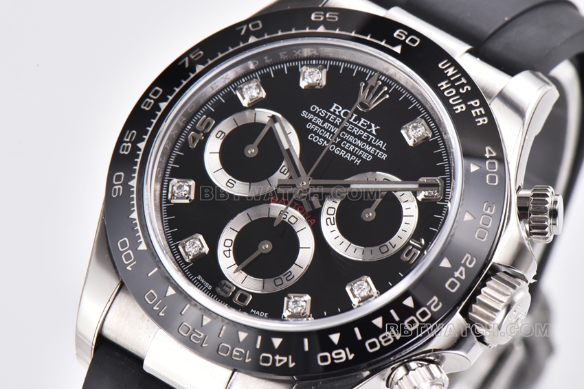Factory C Rolex Daytonatop-tier replicablack dial rubber model m116519ln-0025front live photo