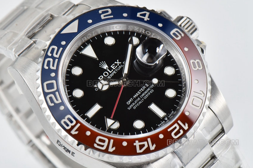 C factory RolexGMT-Master type top-tier 1:1super cloneblack dialPepsi bezelm126710blro-0001front live photo