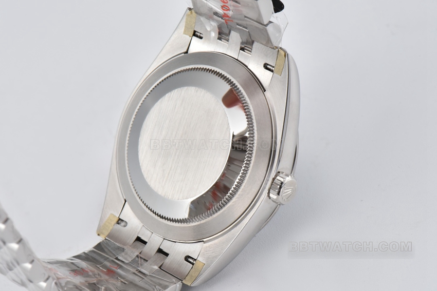 C factory Rolex log super cloneblue dial41mm five row link m126334-0002caseback live photo