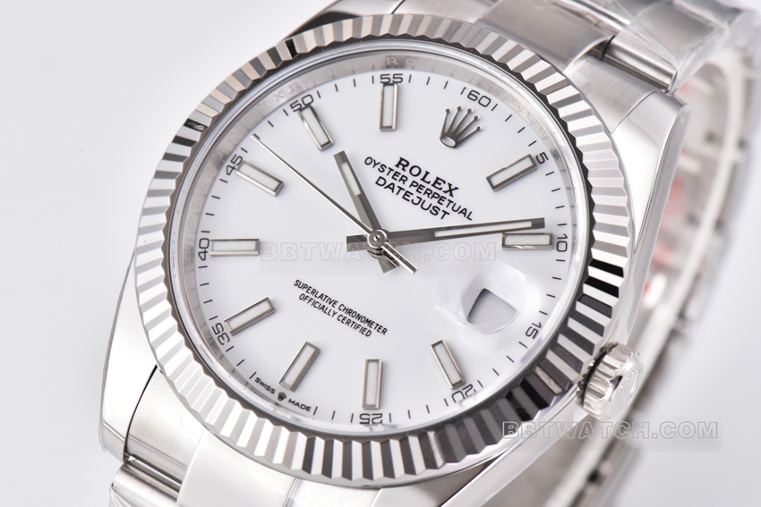 C factory rolex logbook top white disk 41mm three rows of links m126334-0009 front real picture