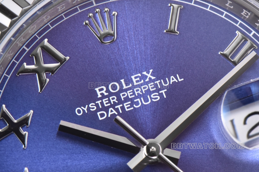 C factory Rolex log 1:1super cloneblue dial Roman numeral steel bracelet model m126334-0025front live photo