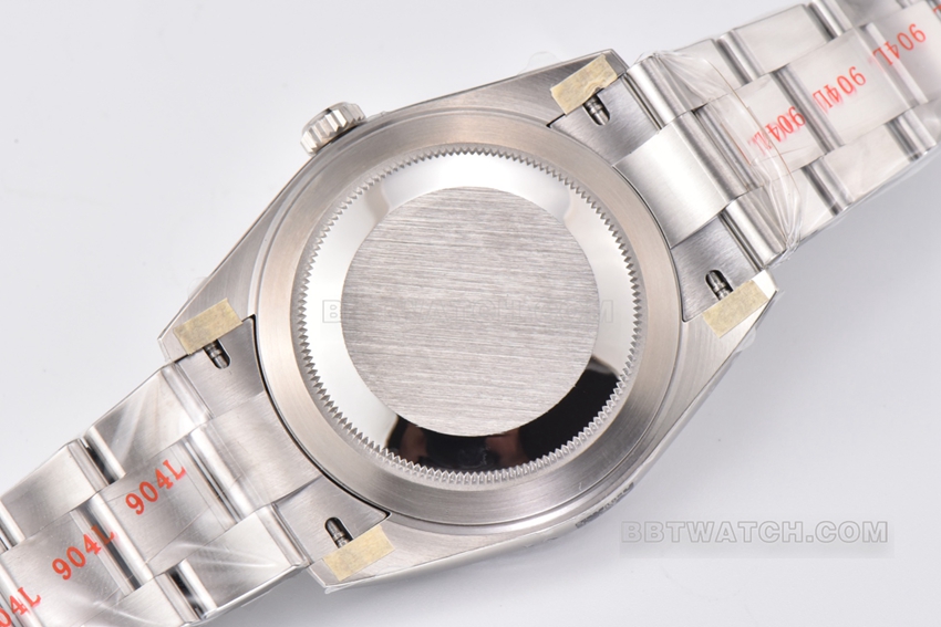 C factory Rolex log 1:1super clonesilver dial41mm three row link m126334-0003caseback live photo