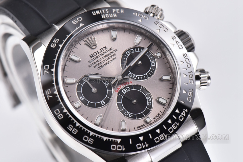 Factory C Rolex Daytona cement gray rubber model M116519ln-0027 front live photo