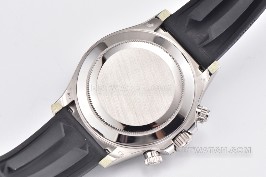 Factory C Rolex Daytonatop-tier 1:1high-quality replicawhite gold gray magic rubber model 116519-0104caseback live photo