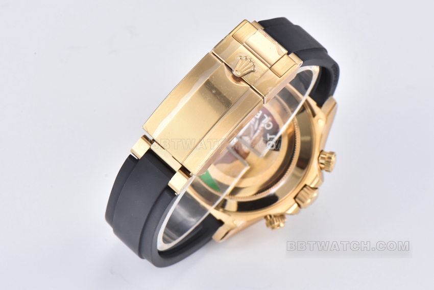 Factory C Rolex Daytonatop-tier 1:1super silver white dialyellow gold rubber model 116518braceletlive photos