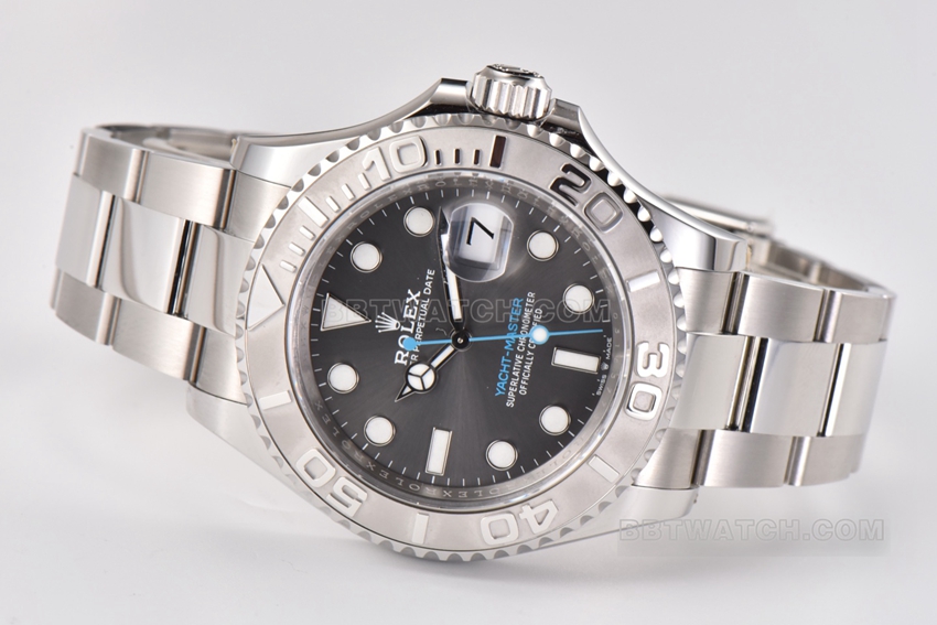 Factory C Rolex Yacht-Master rhodium white plate steel bracelet model m126622-0001front live photo