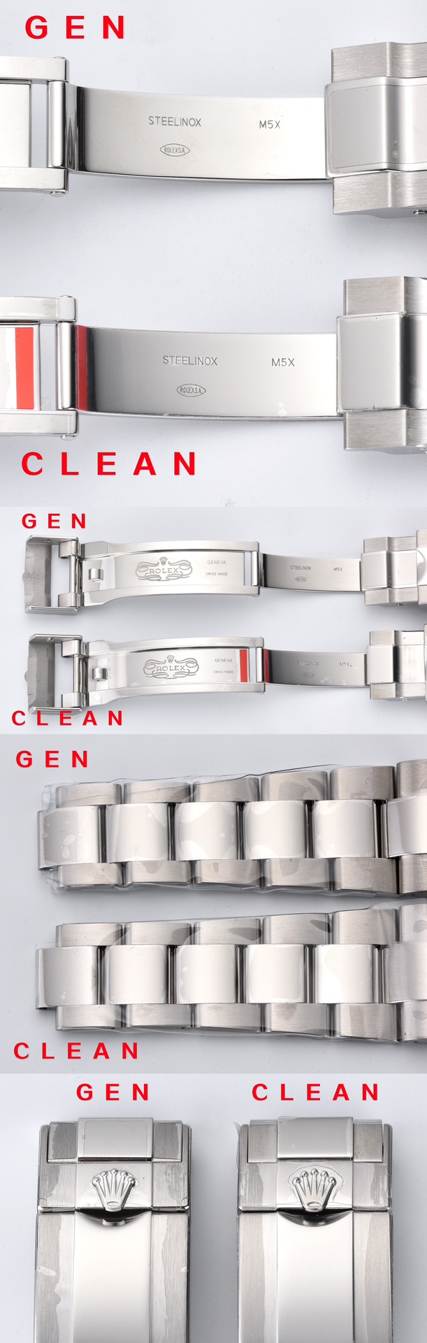 Factory C black Daytona genuine and fake comparison evaluation Rolextop-tier watch 126500bracelet comparison chart