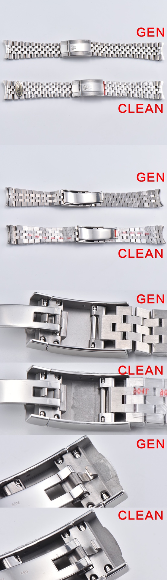 Factory C log green palm leaf pattern genuine and fake comparison evaluation Rolextop-tier table clasp comparison chart