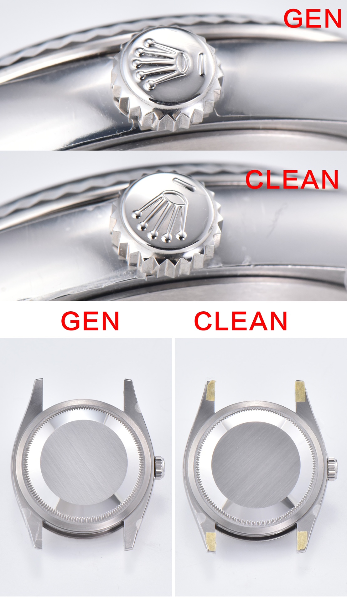 Factory C log green palm leaf pattern genuine and fake comparison evaluation Rolextop-tier table case comparison chart