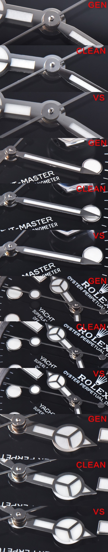 C Factory Yacht Master White Gold Authentic and Fake Comparison Evaluation Rolextop-tier Watch Pointer Comparison Chart