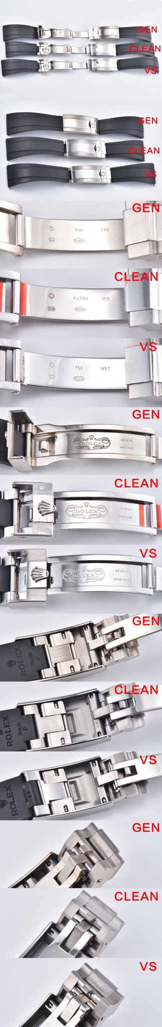 C Factory Yacht Master White Gold Authentic and Fake Comparison Evaluation Rolextop-tier Table Clasp Comparison Chart