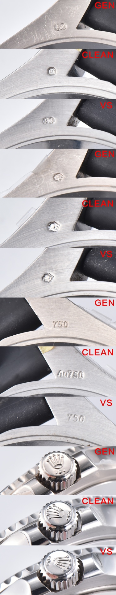 C Factory Yacht-Master White Gold Authentic and Fake Comparison Evaluation Rolextop-tier Watch Logo Comparison Chart