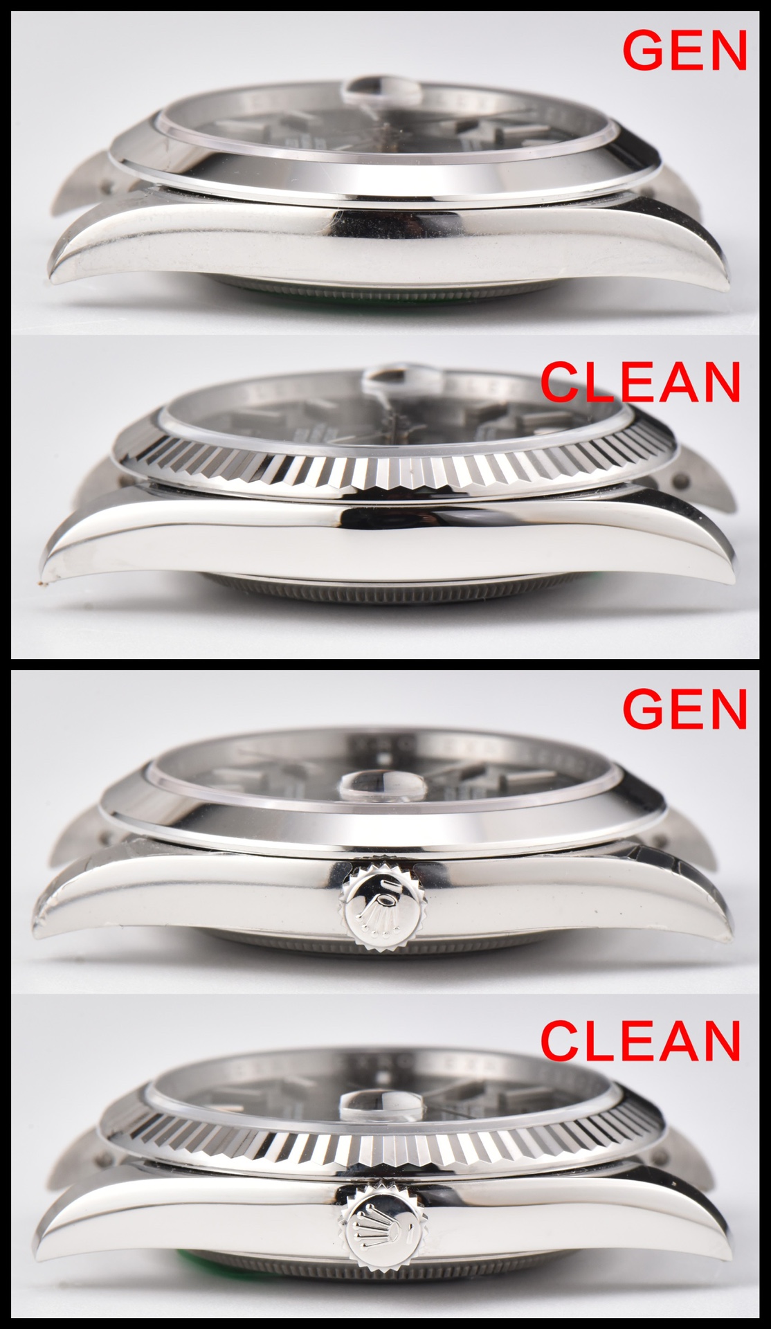 C Factory Log Green True and Fake Comparison Evaluation Rolextop-tier Table Case Comparison Chart