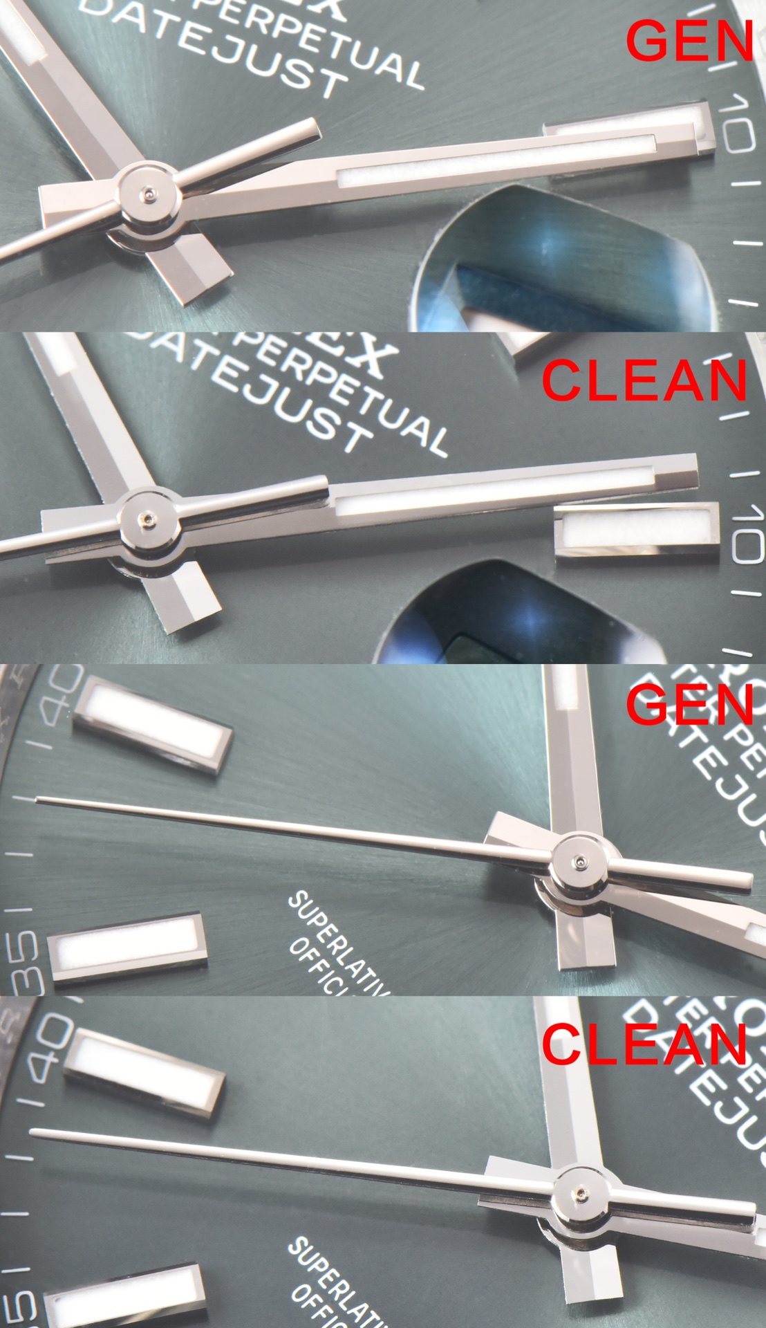 C Factory Log Green True and False Comparison Evaluation Rolextop-tier Table Pointer Comparison Chart