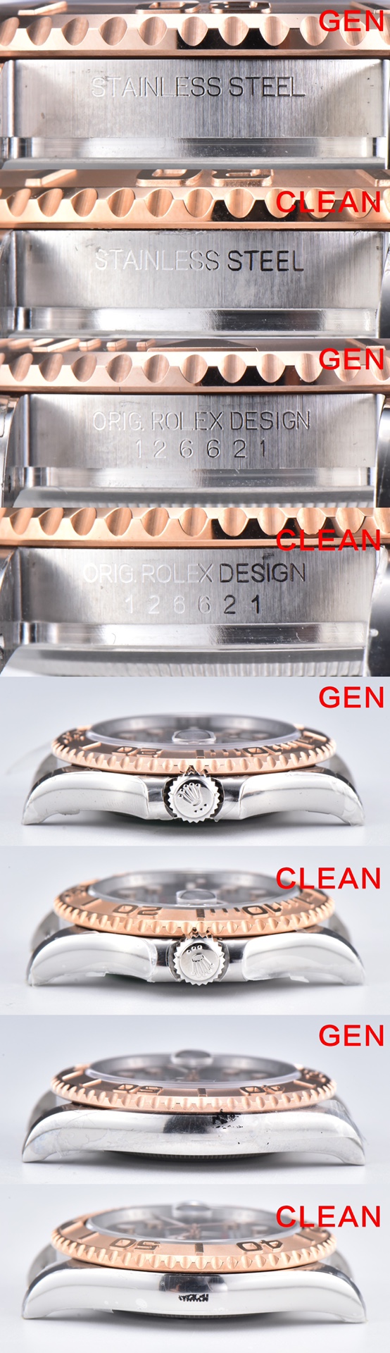 C Factory Yacht-Master Model Chocolate Color Authentic and Fake Comparison Evaluation Rolextop-tier Watch Case Comparison Chart