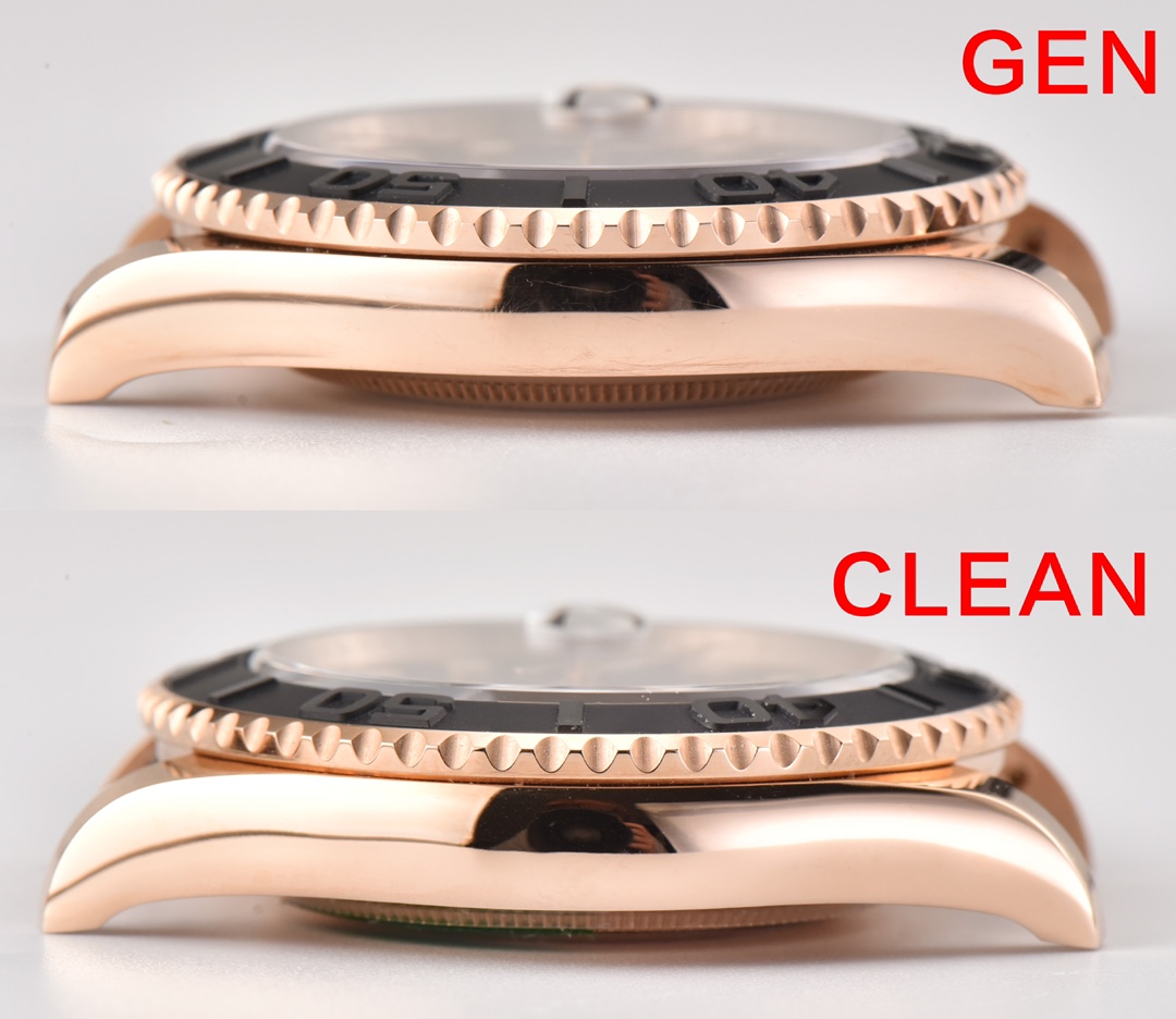 C Factory Yacht-Master Rose Gold Authentic and Fake Comparison Evaluation Rolextop-tier Watch Case Comparison Chart