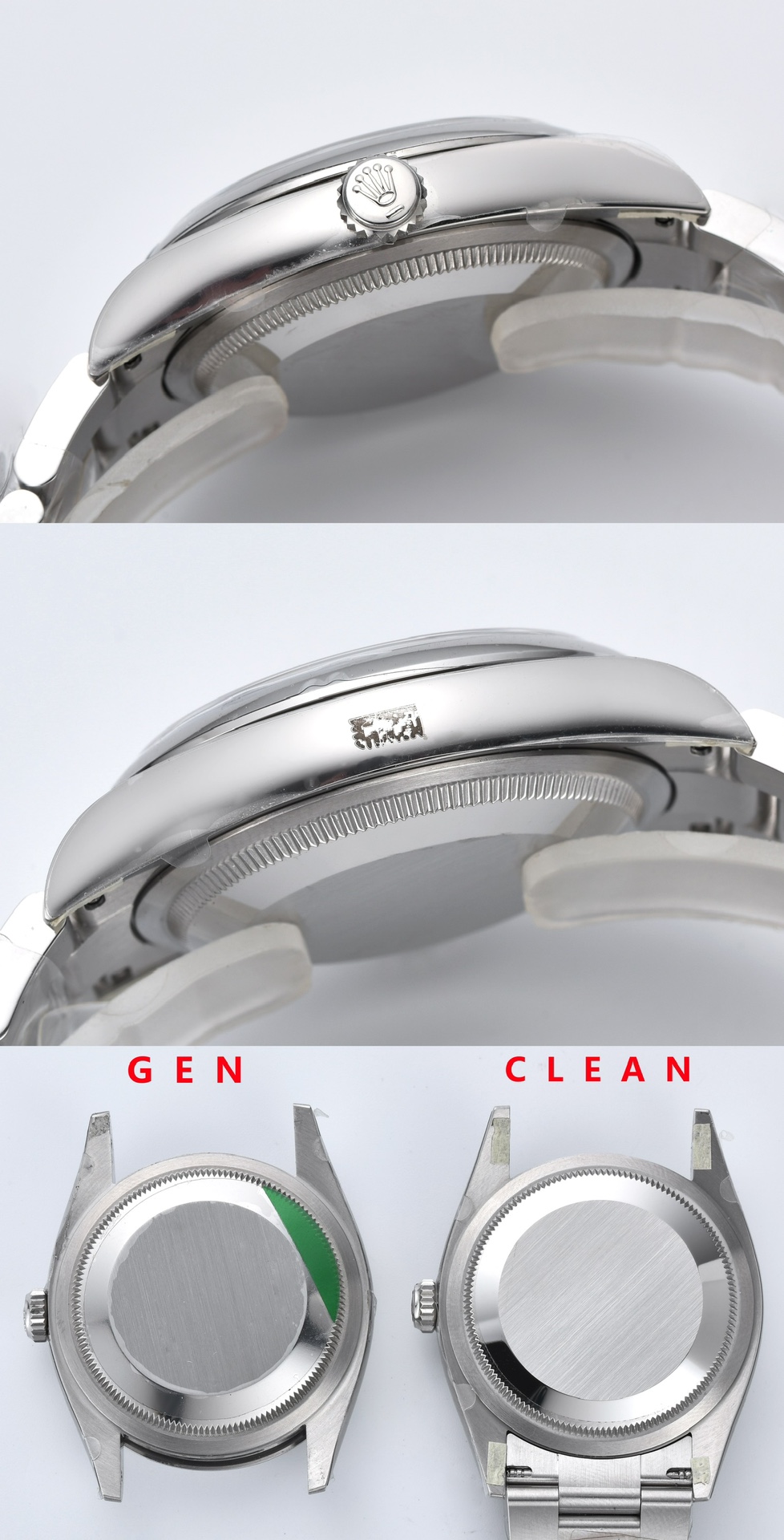 C Factory Log Bubble Face Real and Fake Comparison Review Rolex Top collectible watches Case Comparison Chart