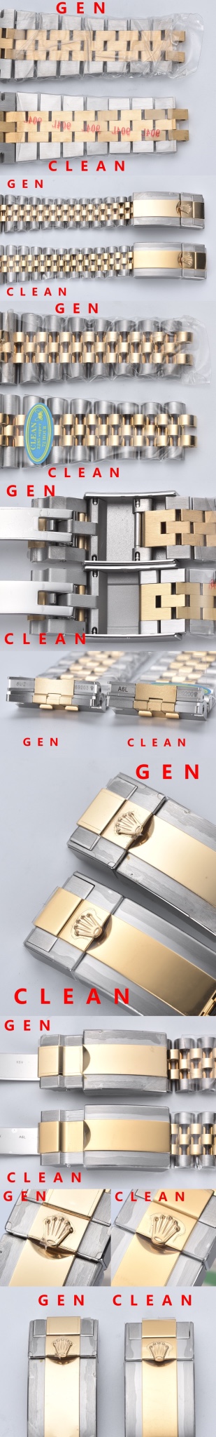 C factory GMT-Master genuine and fake comparison evaluation Rolextop-tier watch bracelet comparison chart