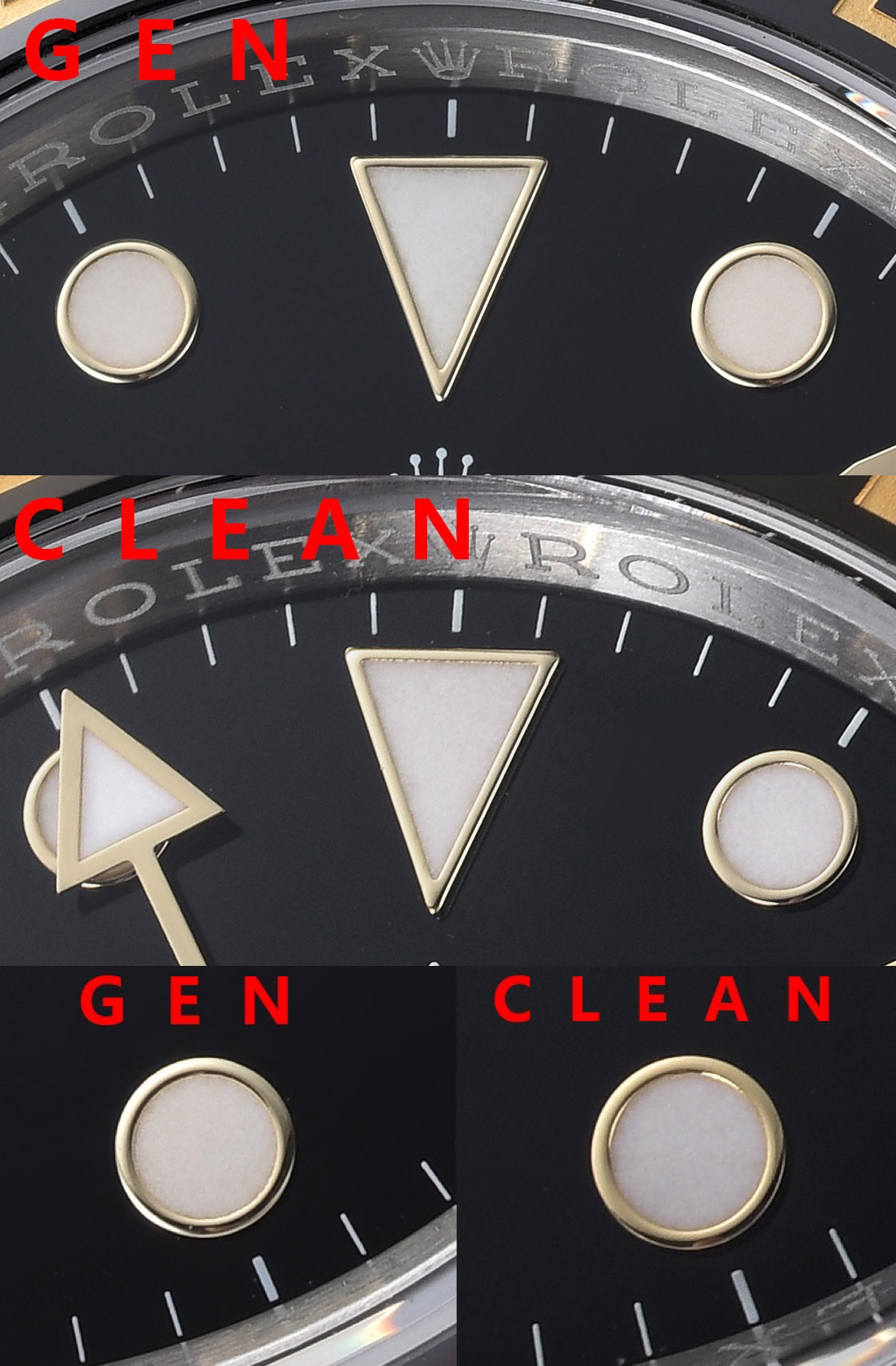 Factory C GMT-Master Authentic and Fake Comparison Evaluation Rolextop-tier Table Dial Comparison Chart